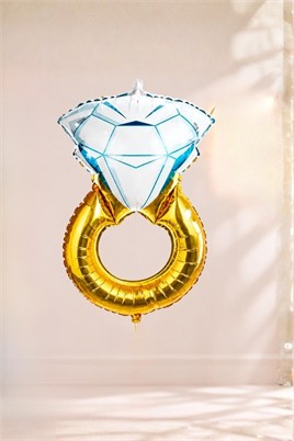Tektaş Yüzük 75 Cm Gold Renkli Elmas Folyo Balon Bekarlığa Veda Partisi Bride To Be 