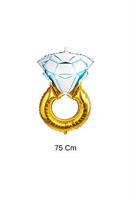 Tektaş Yüzük 75 Cm Gold Renkli Elmas Folyo Balon Bekarlığa Veda Partisi Bride To Be 