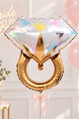 Tektaş Yüzük 75 Cm Gold Renkli Elmas Folyo Balon Bekarlığa Veda Partisi Bride To Be Model 2