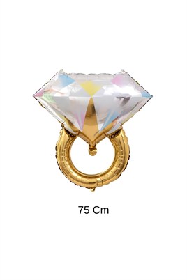 Tektaş Yüzük 75 Cm Gold Renkli Elmas Folyo Balon Bekarlığa Veda Partisi Bride To Be Model 2