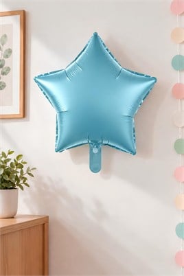 Turkuaz Mavisi Yıldız Folyo Balon 45 cm – Bebek Çocuk Parti Kutlama