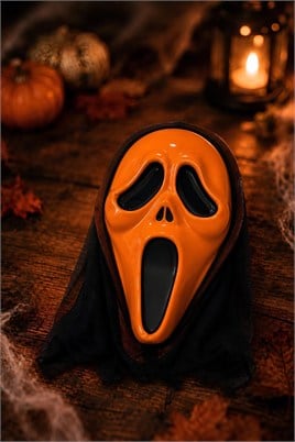 Turuncu Çığlık Korku Maskesi – Halloween Cadılar Bayramı Kostüm Yüz Maskesi
