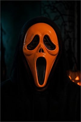 Turuncu Çığlık Korku Maskesi – Halloween Cadılar Bayramı Kostüm Yüz Maskesi