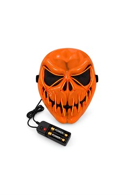 Turuncu Neon Işıklı Korku Maskesi – Cadılar Bayramı Halloween Maskesi