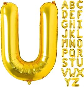 U Harf Gold Folyo Balon16 İnç 36 cm