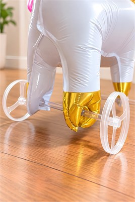 Unicorn Temalı Folyo Yürüyen Balon – Tekerlekli Sevimli Unicorn Balon 54x48,5 cm