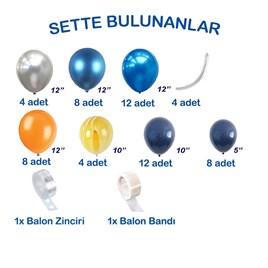 Uzay Temalı Balon Zinciri Seti Konsept 12