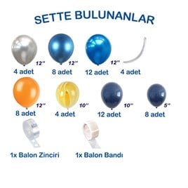 Uzay Temalı Balon Zinciri Seti Konsept 12