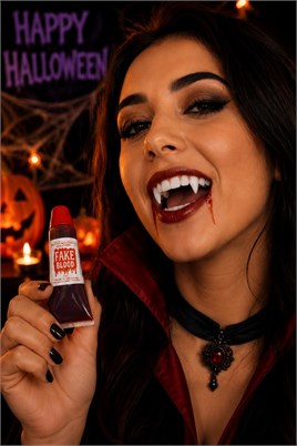 Vampir Dişi ve Yapay Kan Seti Halloween Cadılar Bayramı Kostüm Aksesuarı