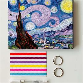 Van Gogh Yıldızlı Gece Tasarımlı Fotoğraf Albümü Anı Defteri, Kendin Yap DIY