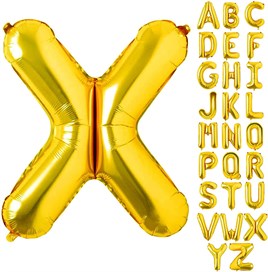 X Harf Gold Folyo Balon16 İnç 36 cm
