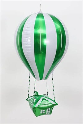 Yeşil Beyaz 22 İnç Uçan Balon Temalı Folyo Balon 88-28 Cm
