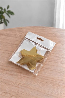 Yıldız Gold Altın Süs İpe Dizili 4 Metre Uzayan Parti Ramazan Bayramı Süsü Arka Fon Dekor