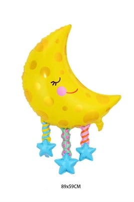 Yıldızlı Ay Folyo Balon 89 Cm