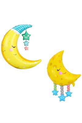 Yıldızlı Ay Folyo Balon 89 Cm
