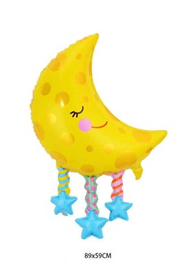 Yıldızlı Ay Folyo Balon 89 Cm