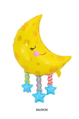Yıldızlı Ay Folyo Balon 89 Cm