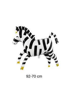 Zebra Folyo Balon 92 × 70 cm – Safari ve Orman Temalı Parti Süsü