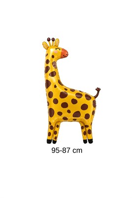 Zürafa Folyo Balon 95 × 87 cm – Safari ve Orman Temalı Parti Süsü