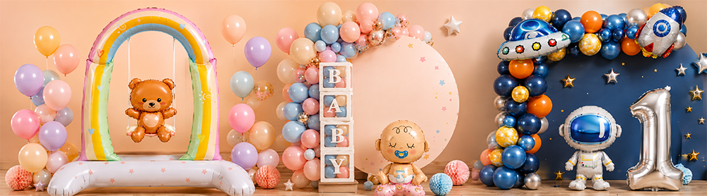 Doğum günü, cinsiyet partisi, baby shower ve hediyelik parti ürünleri kategori banner görseli