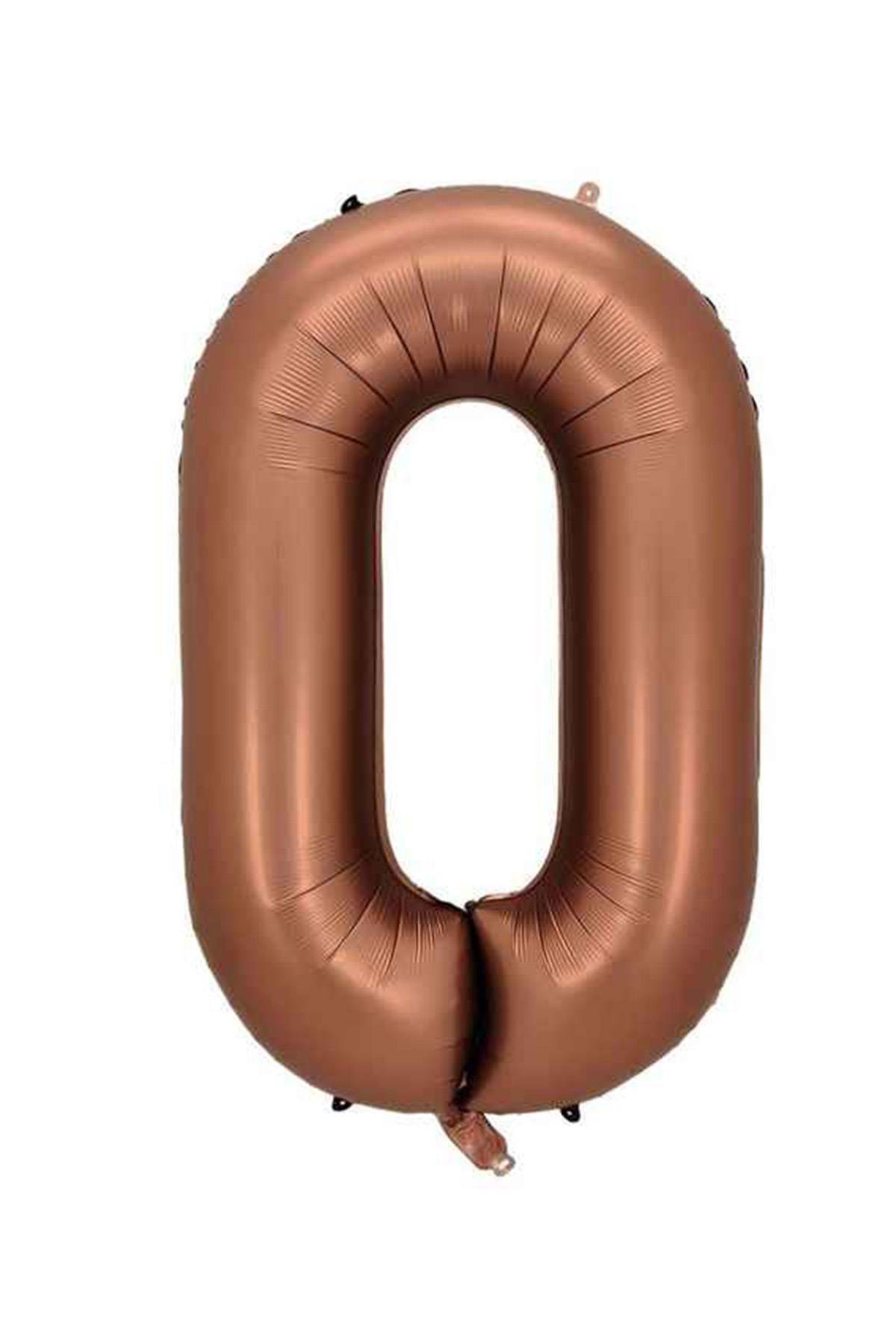 0 Rakam Karamel Folyo Balon 34 inç 76-82 cm