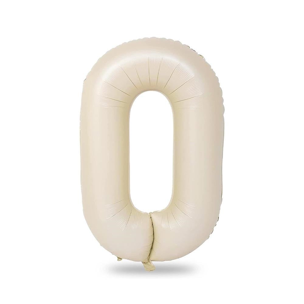 0 Rakam Krem Folyo Balon 34 inç 76-82 cm