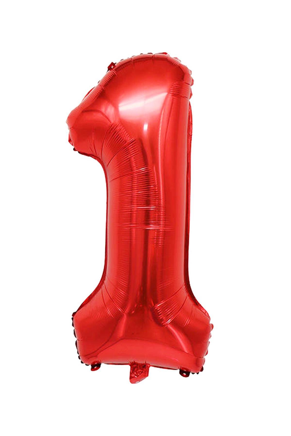 1 Rakam Kırmızı Folyo Balon 34 inç 76-82 cm