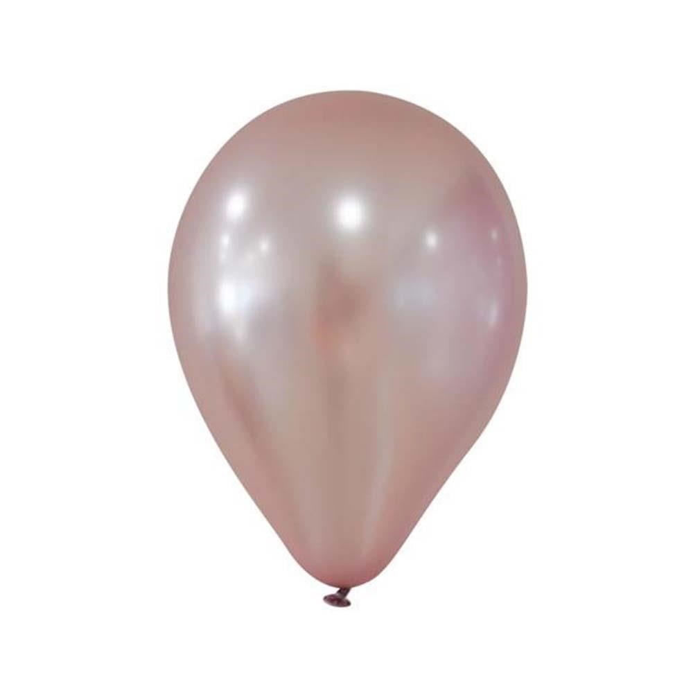 12 İnç Metalik Gül Kurusu Balon 10 Adet