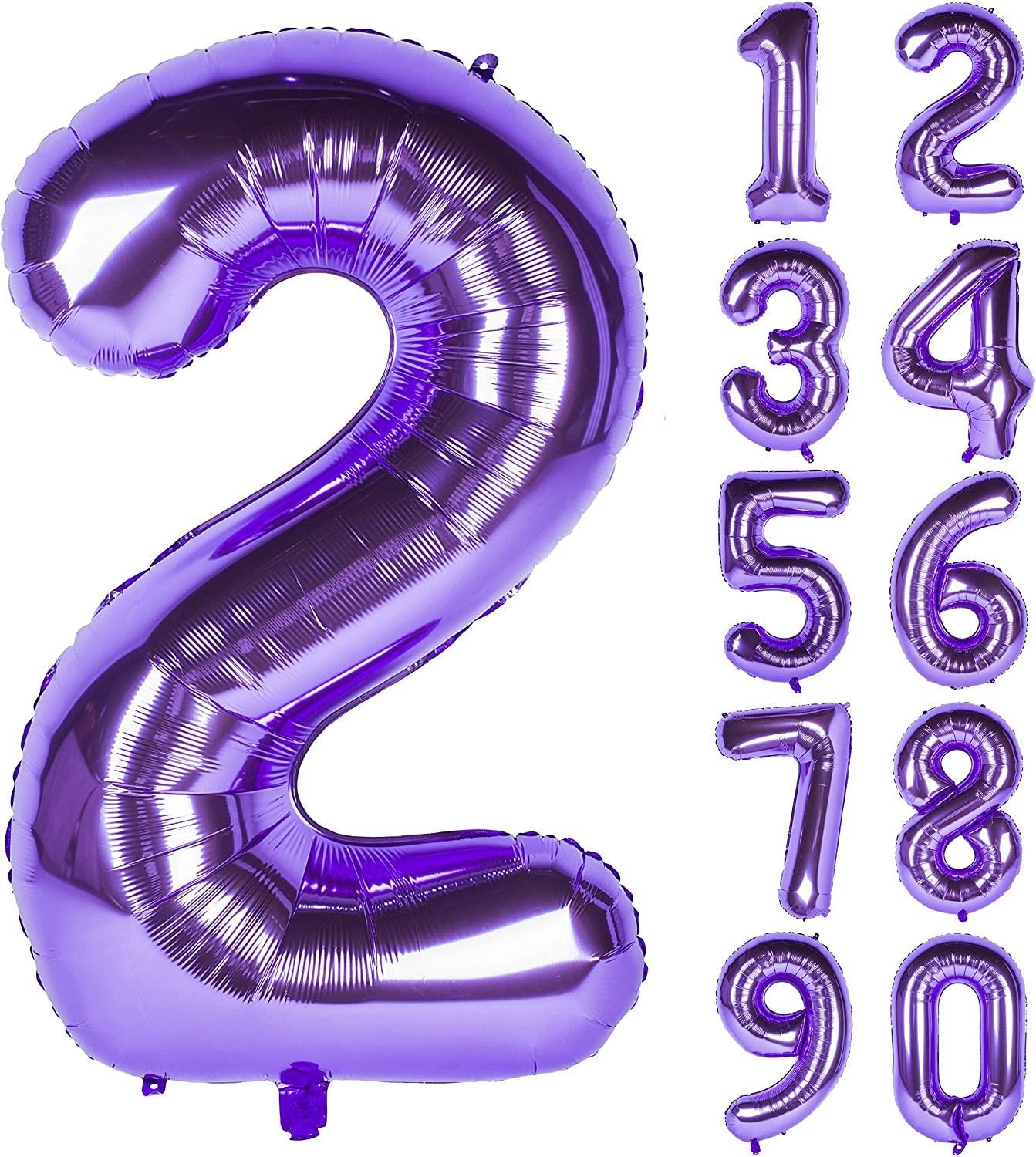 2 İki Rakam Mor Folyo Balon 32