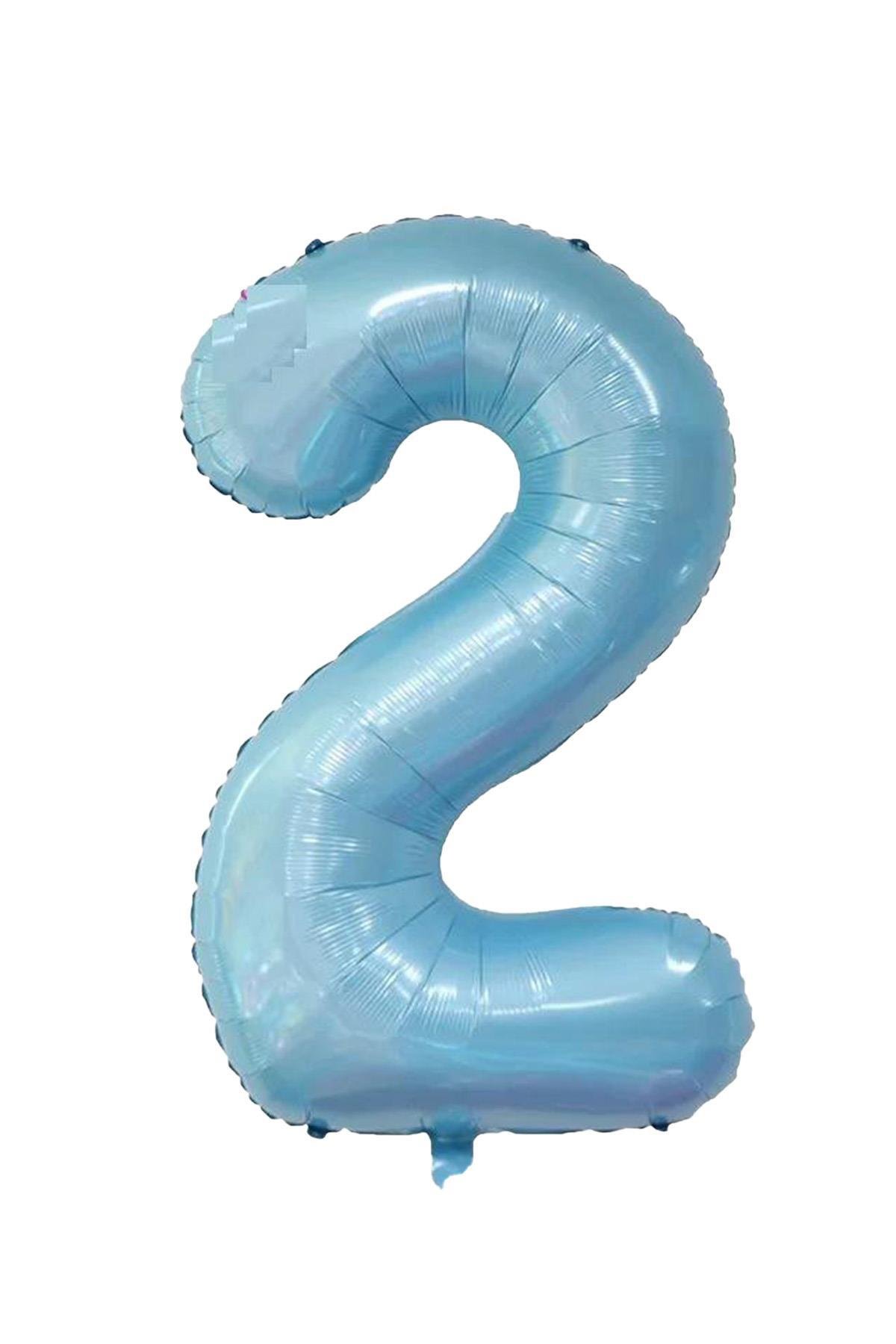 2 Rakam Bebe Mavisi Folyo Balon 32 inç 76-82 cm