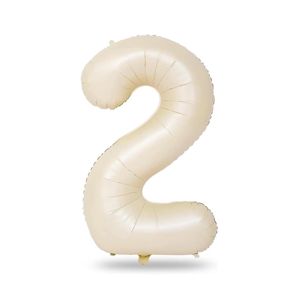 2 Rakam Krem Folyo Balon 34 inç 76-82 cm