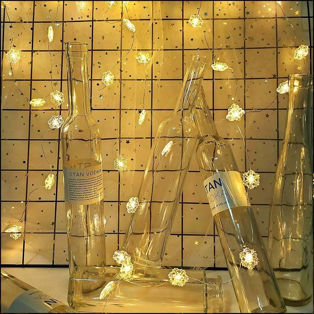 28'li Kar Tanesi Peri Tel 3,2 metre Usb Girişli Animasyonlu Günışığı