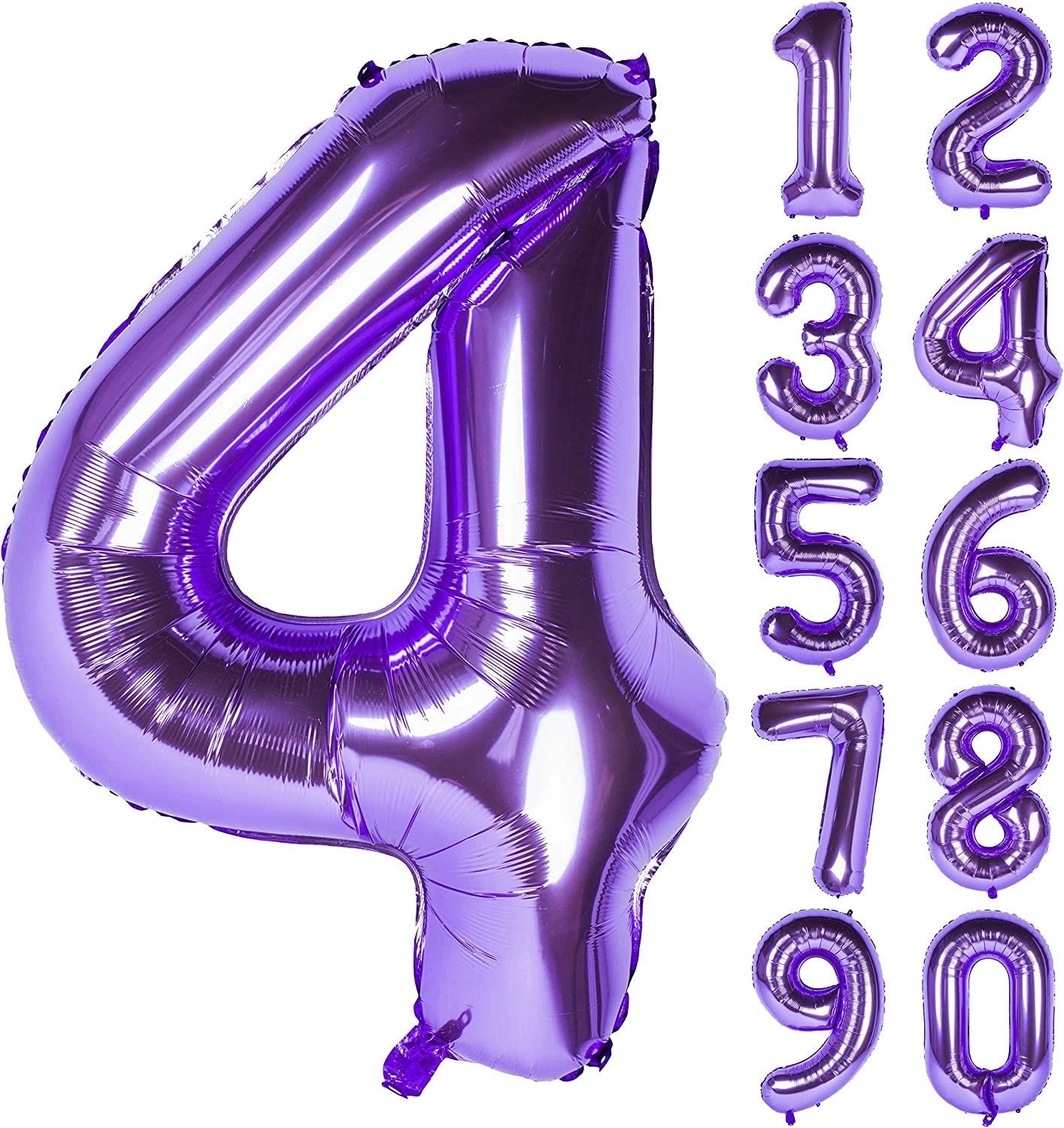 4 Dört Rakam Mor Folyo Balon 32