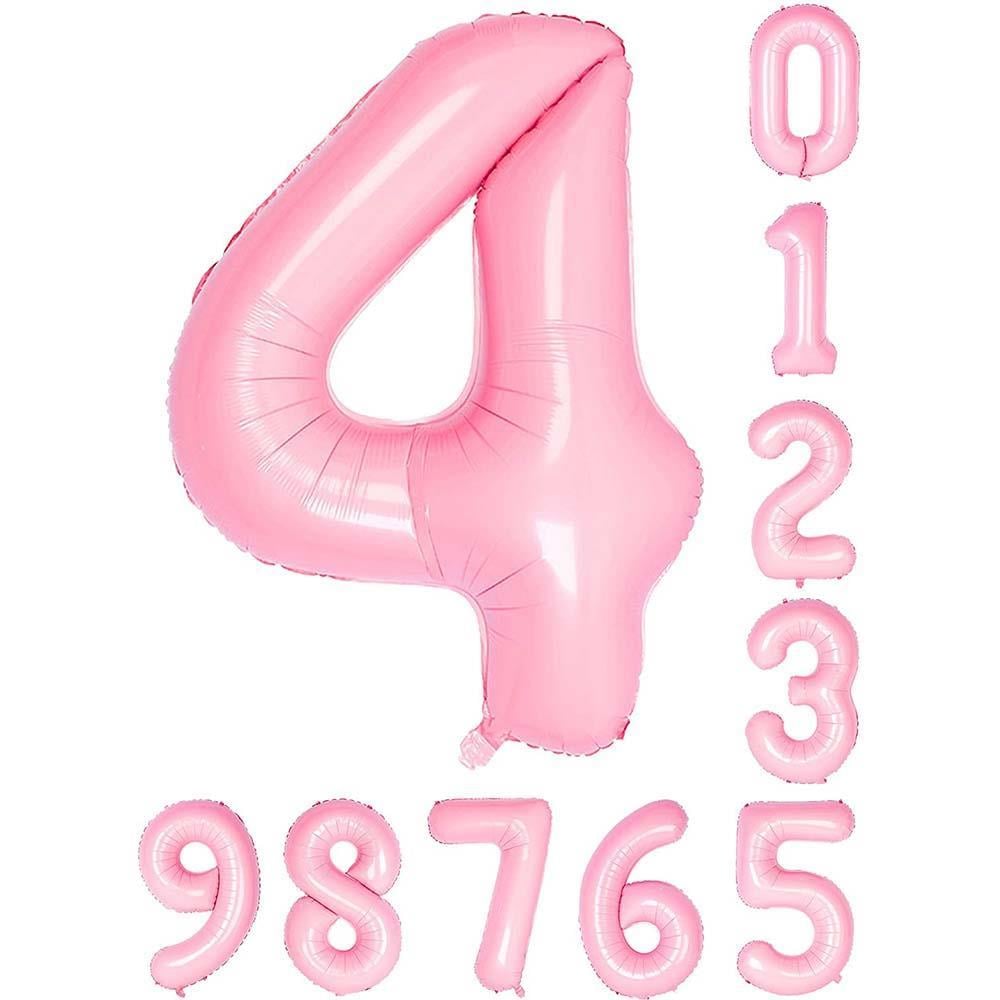 4 Dört Rakam Pembe Folyo Balon 34