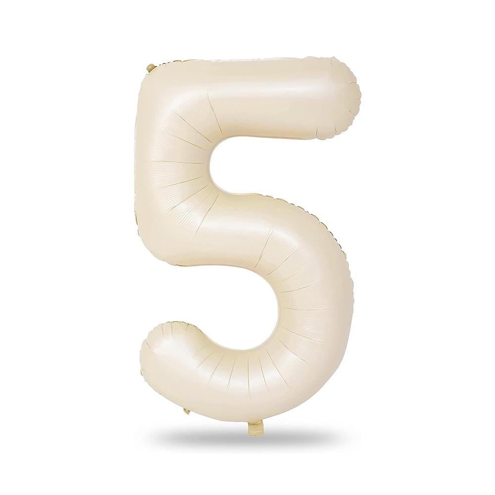 5 Rakam Krem Folyo Balon 34 inç 76-82 cm