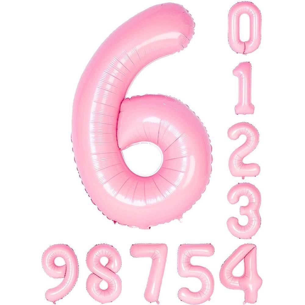 6 Altı Rakam Pembe Folyo Balon 34