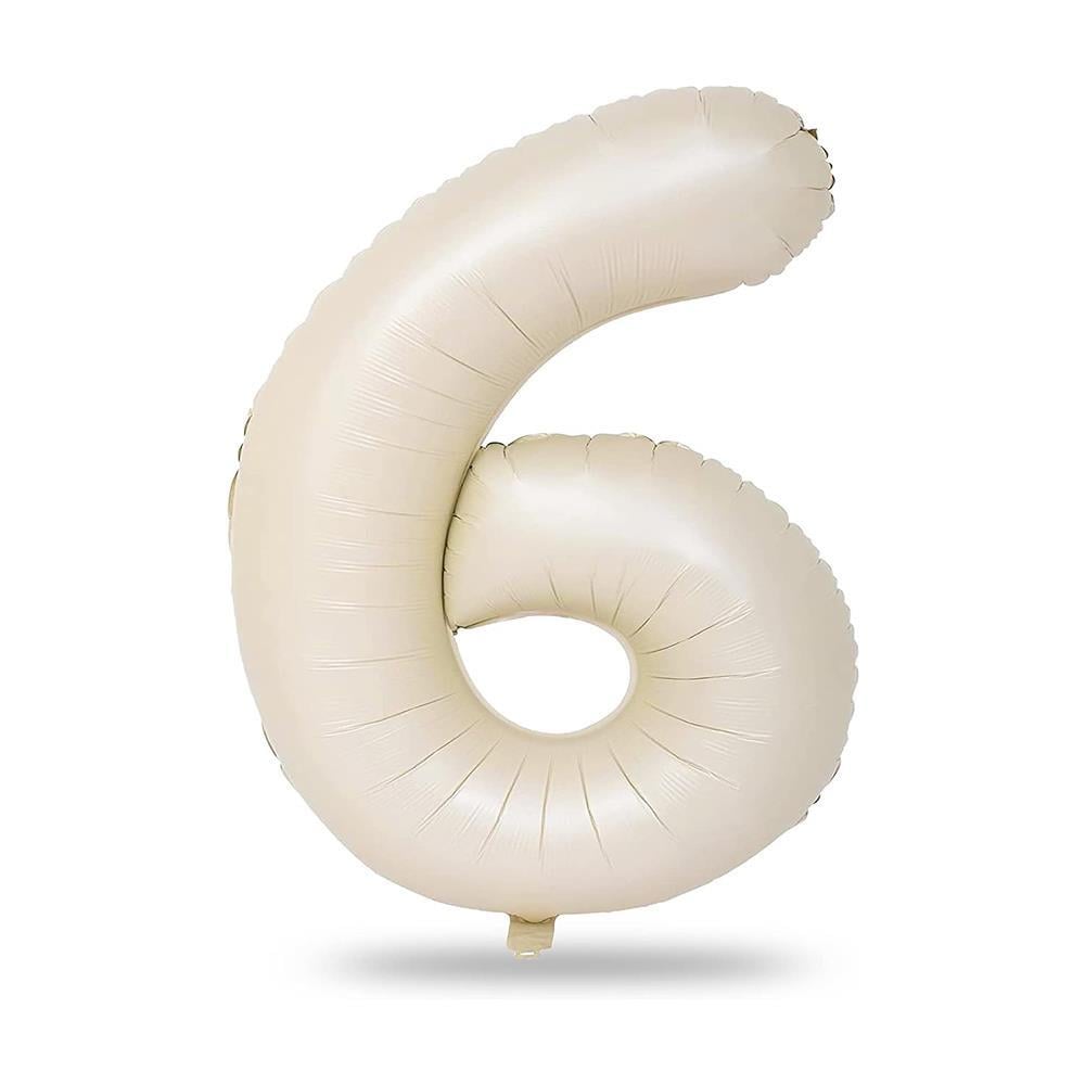 6 Rakam Krem Folyo Balon 34 inç 76-82 cm