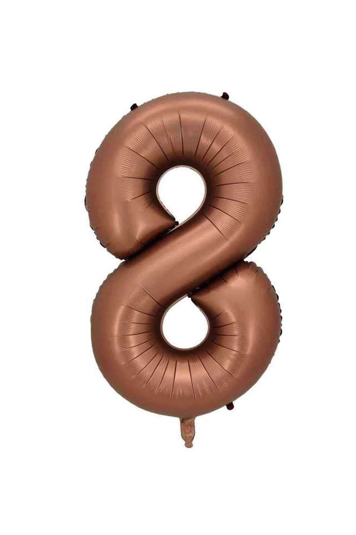 8 Rakam Karamel Folyo Balon 34 inç 76-82 cm