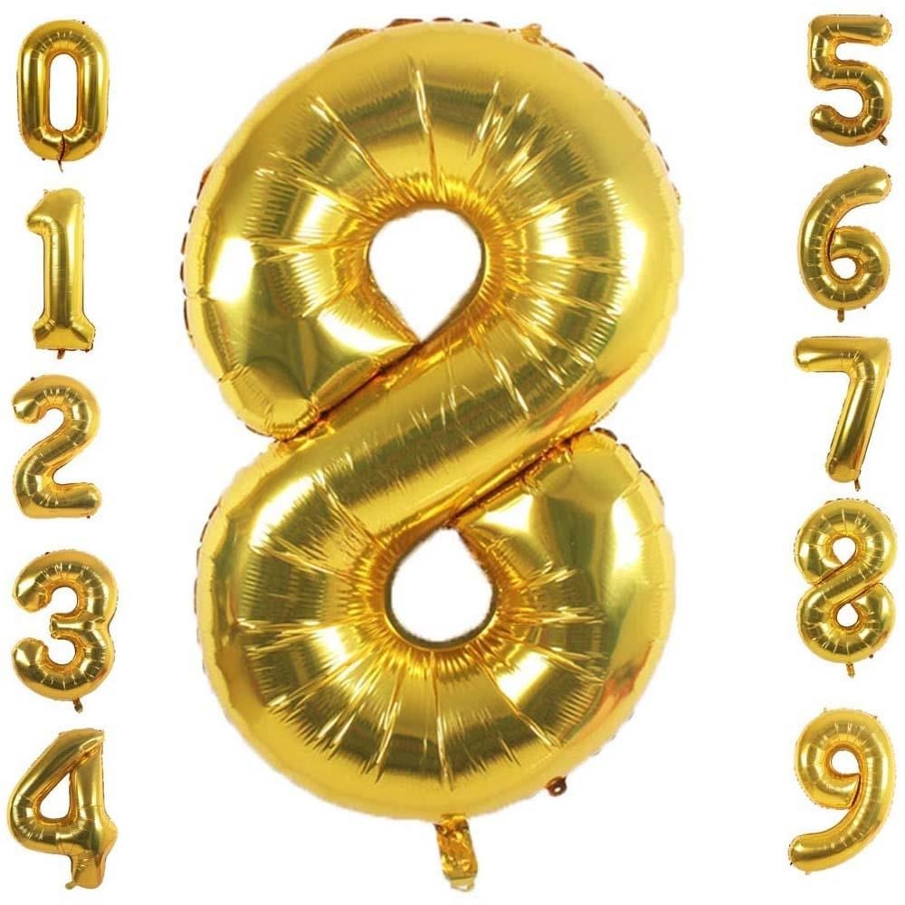 8 Sekiz Rakam Gold Folyo Balon 32-34