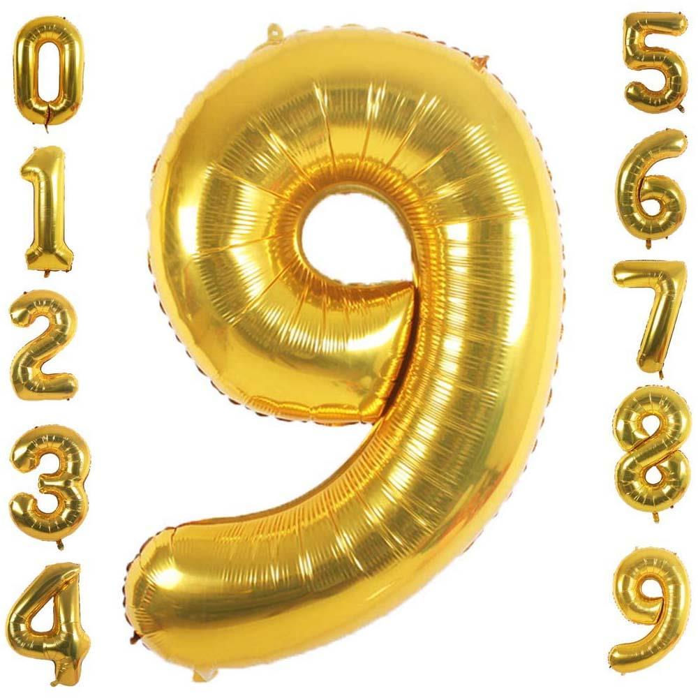 9 Dokuz Rakam Gold Folyo Balon 32-34