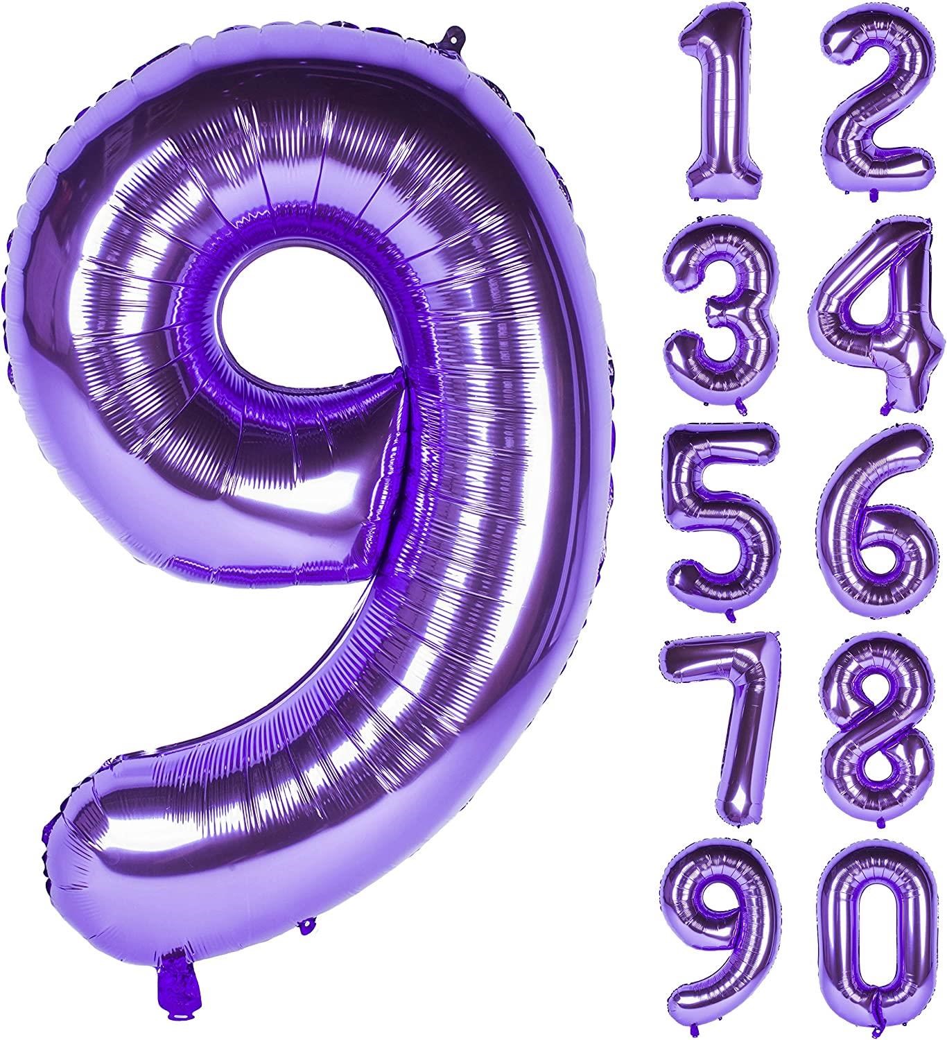 9 Dokuz Rakam Mor Folyo Balon 32