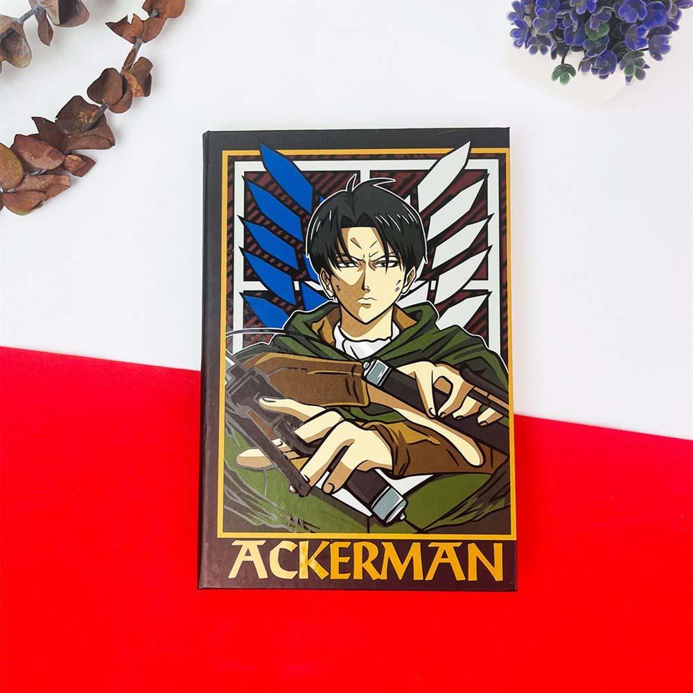 Attack On Titan Anime Levi Ackerman Tasarımlı Lastikli Çizgisiz Defter