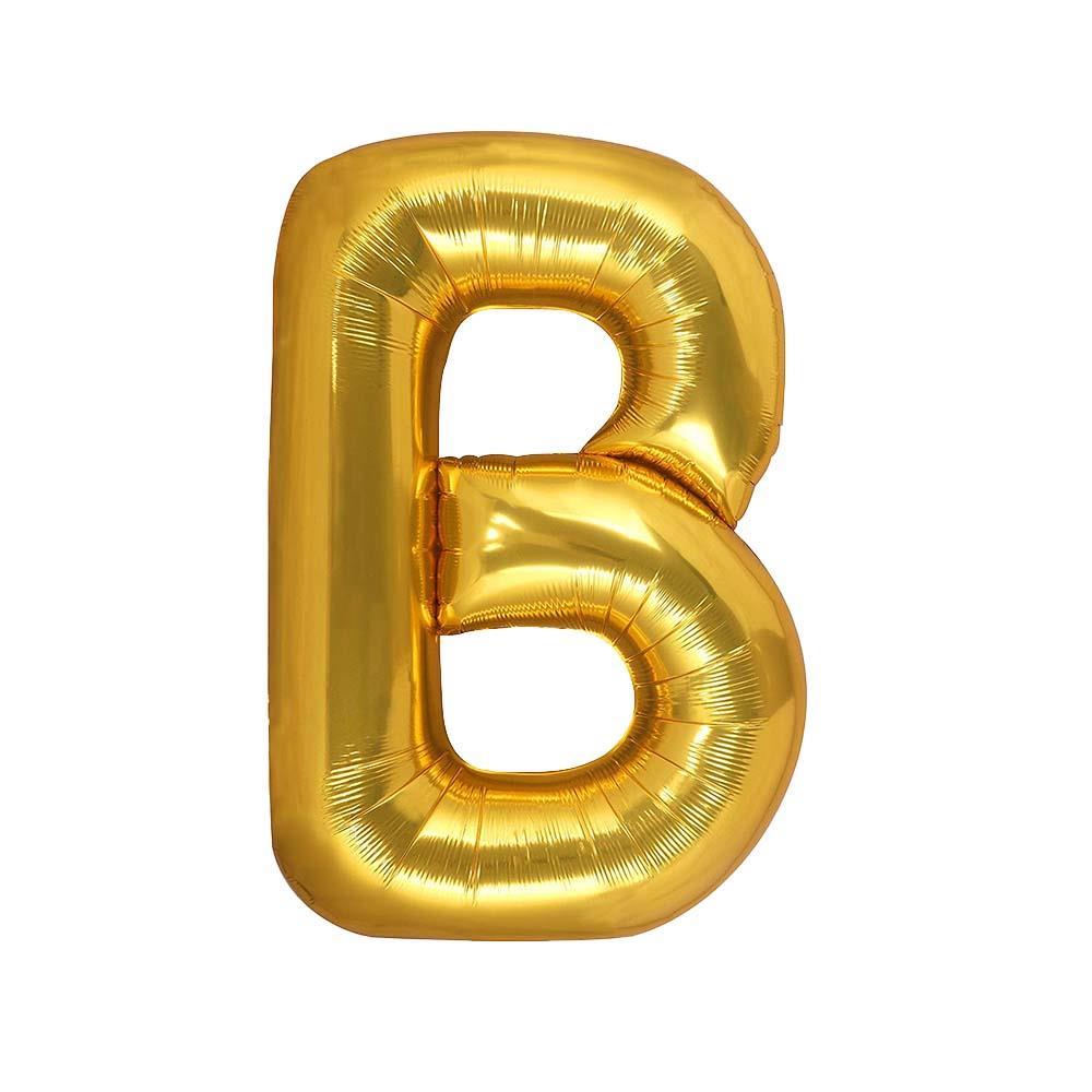 B Harf Gold Folyo Balon 32-34 Inc 82 cm