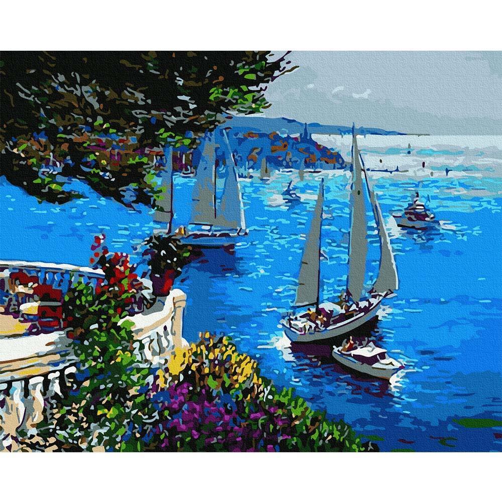 Balkon Sefası Tuvale Gerili Sayılarla Boyama Hobi Seti 40x50 cm