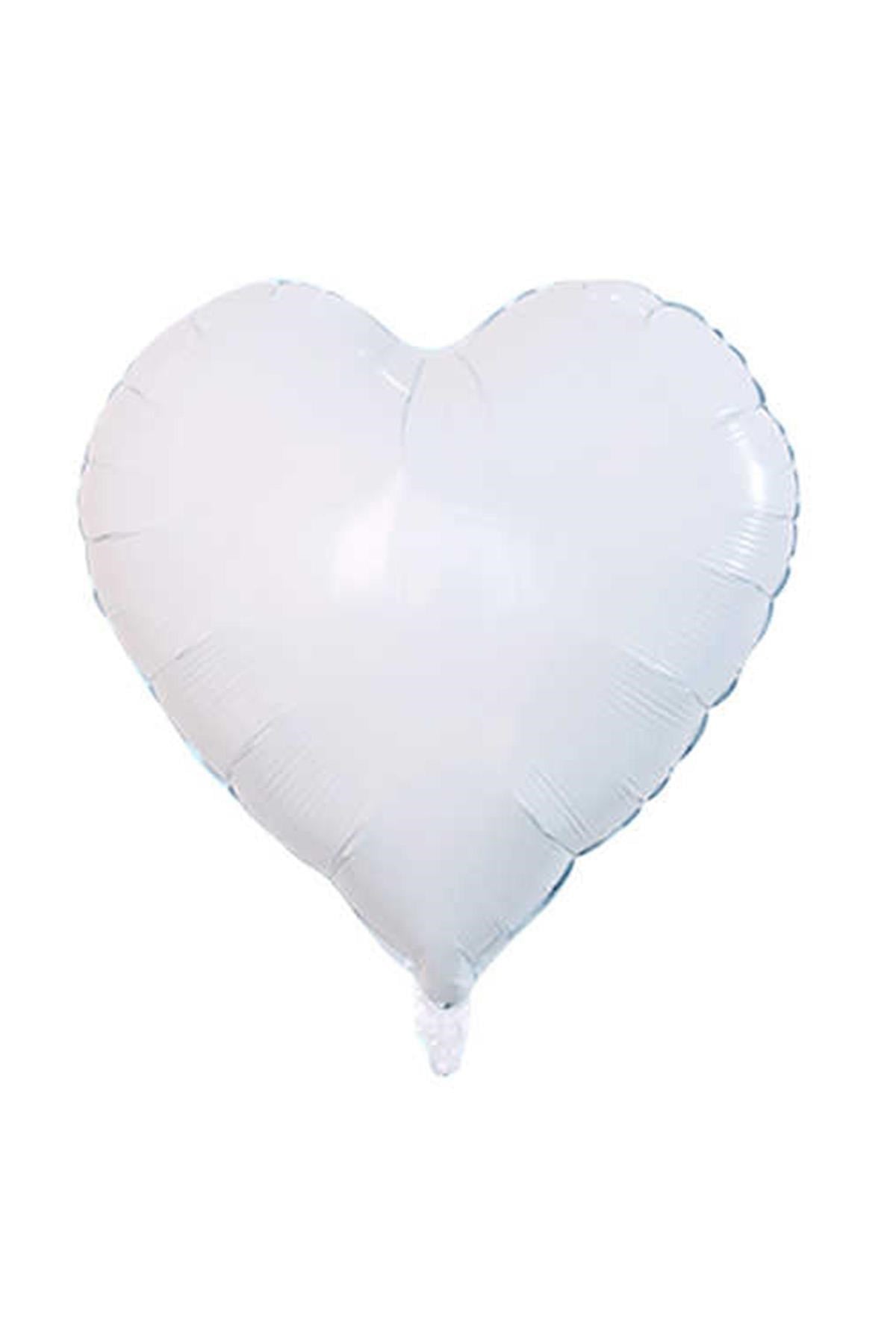 Beyaz Kalp Folyo Balon 18 inç - 45 Cm