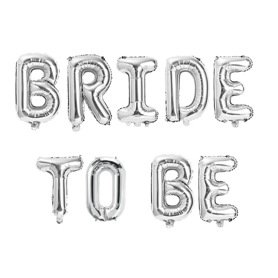 Bride To Be 16 inç 40 Cm Gümüş Renk Folyo Balon Seti, Bride To Be Parti Kutlama