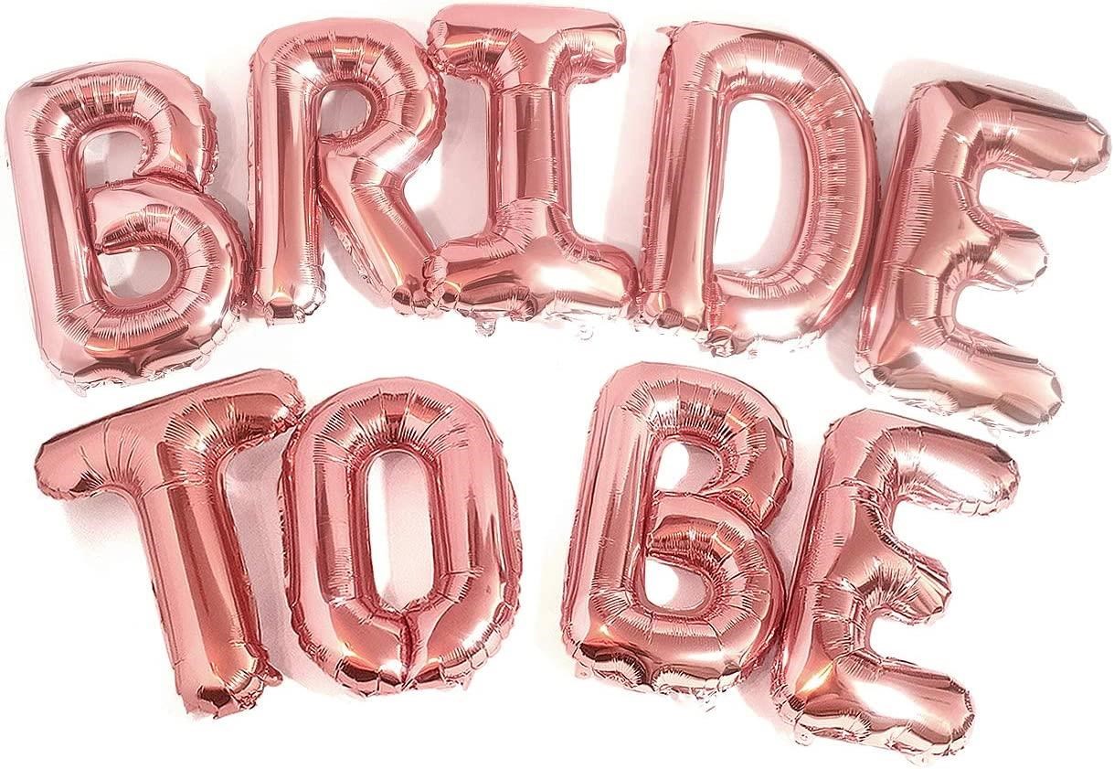 Bride To Be 16 inç 40 Cm Rose Gold Renk Folyo Balon Seti, Bride To Be Parti Kutlama
