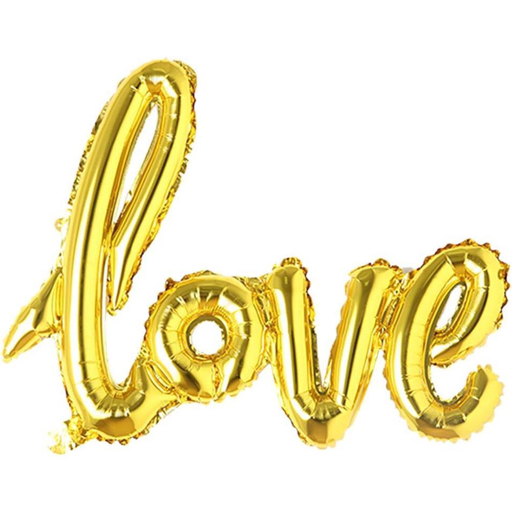 Büyük Boy Gold Love El Yazısı Folyo Balon 40 İnç