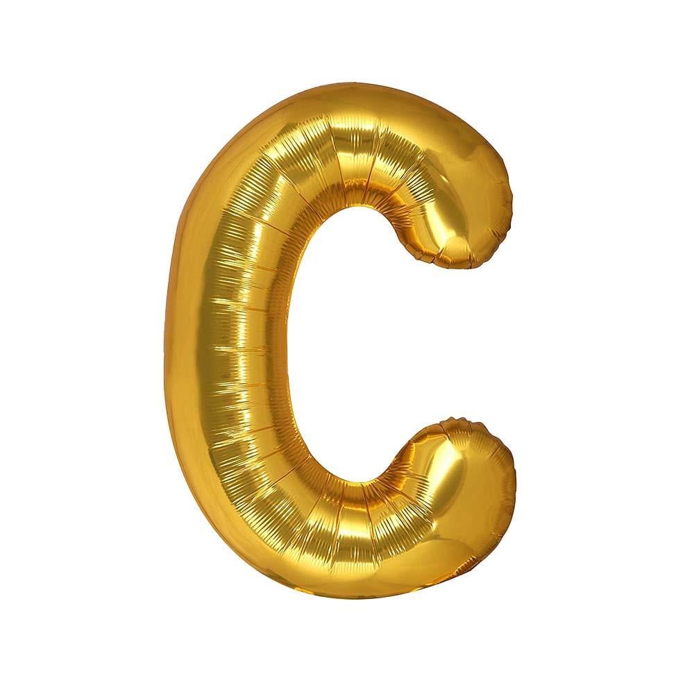 C Harf Gold Folyo Balon 32-34 Inc 82 cm