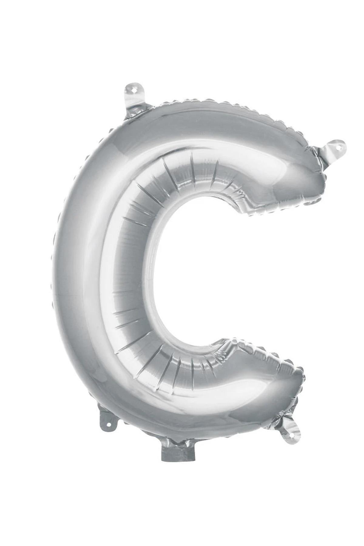 C Harf Gümüş Folyo Balon16 İnç 36 cm